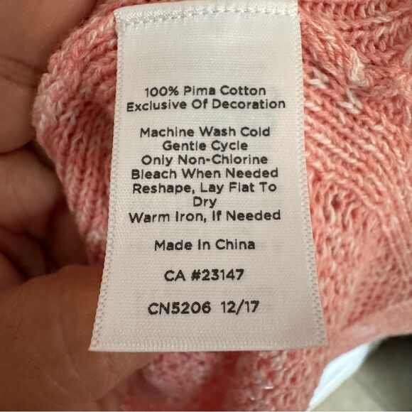 NWT Talbot's Womens 3X Mesh Sweater Space-Dye Side-Tie Pink Coral - Picture 9 of 9